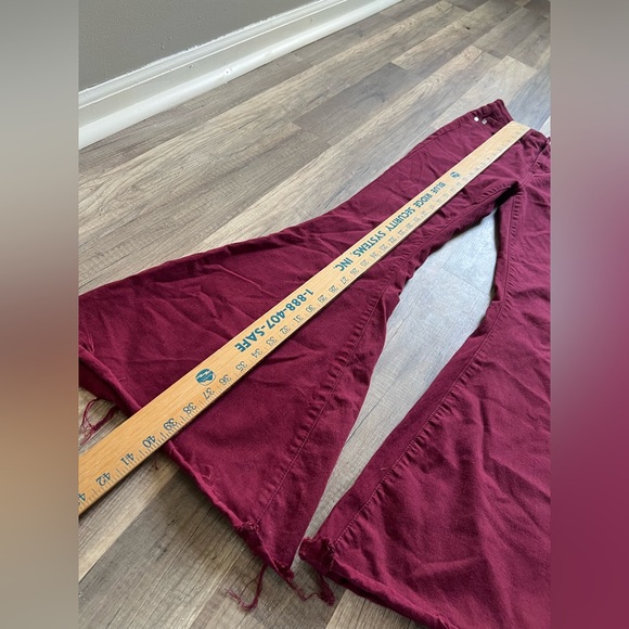 Judy Blue Woman’s Burgundy Sturdy Western Cowgirl Super Flare Jeans Size 27 - Picture 8 of 14